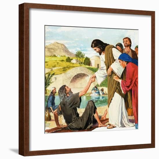 The Miracles of Jesus: Making the Lame Man Walk-Clive Uptton-Framed Giclee Print