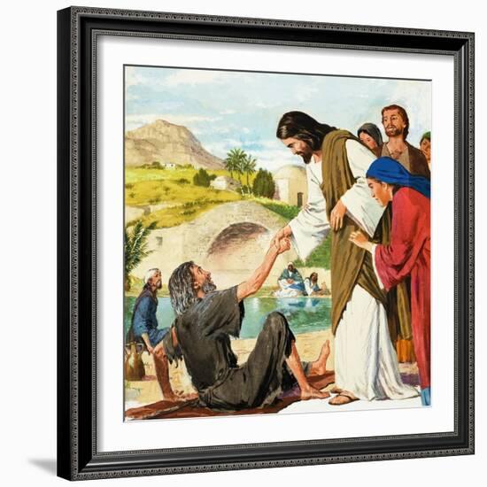 The Miracles of Jesus: Making the Lame Man Walk-Clive Uptton-Framed Giclee Print