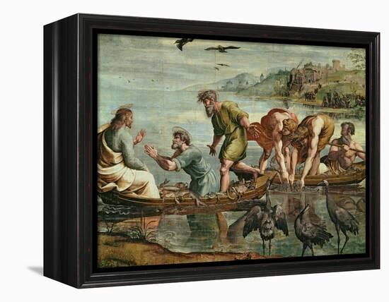 The Miraculous Draught of Fishes (Sketch for the Sistine Chapel) (Pre-Restoration)-Raphael-Framed Premier Image Canvas