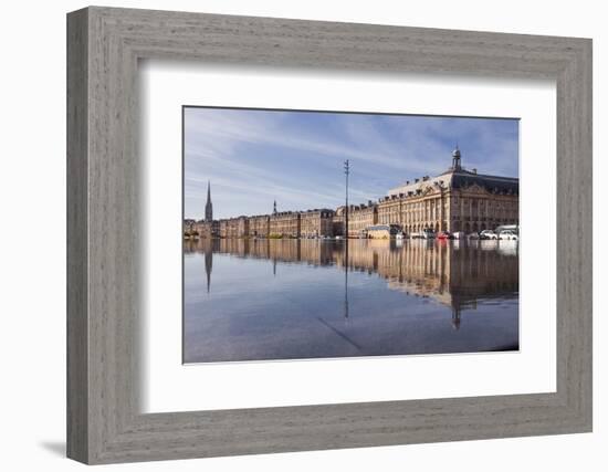 The Miroir D'Eau (Water Mirror) in the City of Bordeaux, Gironde, Aquitaine, France, Europe-Julian Elliott-Framed Photographic Print