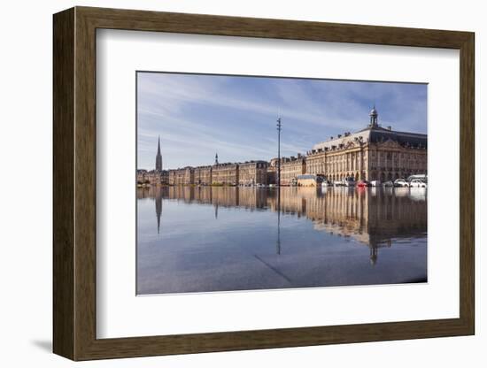 The Miroir D'Eau (Water Mirror) in the City of Bordeaux, Gironde, Aquitaine, France, Europe-Julian Elliott-Framed Photographic Print