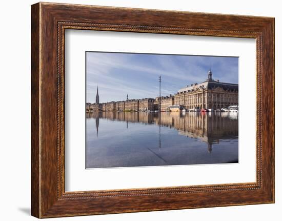 The Miroir D'Eau (Water Mirror) in the City of Bordeaux, Gironde, Aquitaine, France, Europe-Julian Elliott-Framed Photographic Print