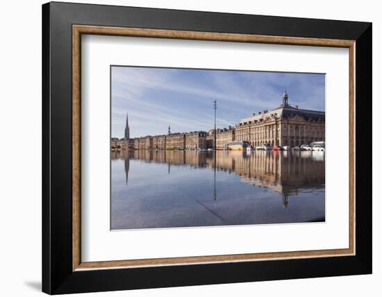 The Miroir D'Eau (Water Mirror) in the City of Bordeaux, Gironde, Aquitaine, France, Europe-Julian Elliott-Framed Photographic Print