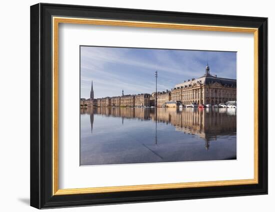 The Miroir D'Eau (Water Mirror) in the City of Bordeaux, Gironde, Aquitaine, France, Europe-Julian Elliott-Framed Photographic Print