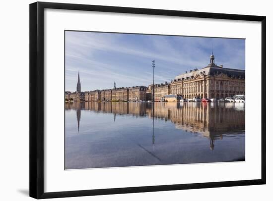 The Miroir D'Eau (Water Mirror) in the City of Bordeaux, Gironde, Aquitaine, France, Europe-Julian Elliott-Framed Photographic Print