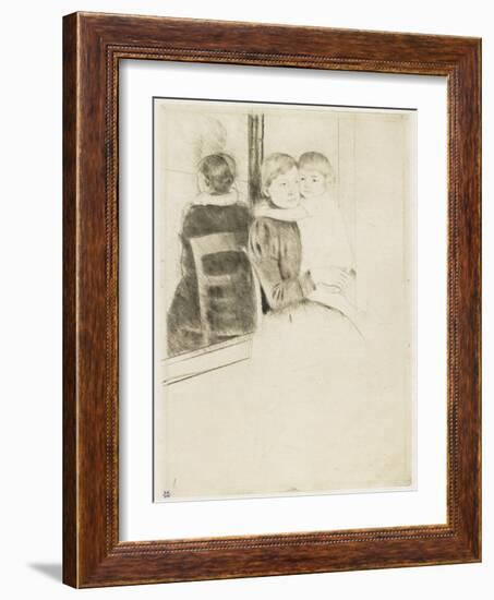 The Mirror, 1891-Mary Cassatt-Framed Giclee Print