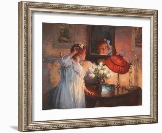 The Mirror - Albert Chevallier Tayler (1862-1925). Oil on Canvas, 1914. Dimension : 101,5X127 Cm Pr-Albert Chevallier Tayler-Framed Giclee Print