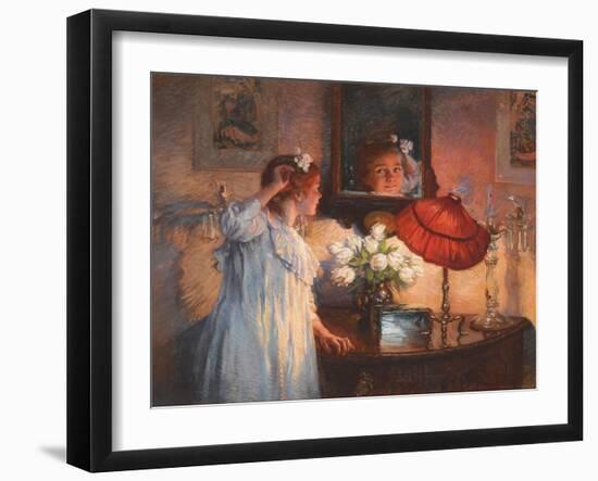 The Mirror - Albert Chevallier Tayler (1862-1925). Oil on Canvas, 1914. Dimension : 101,5X127 Cm Pr-Albert Chevallier Tayler-Framed Giclee Print