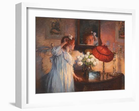 The Mirror - Albert Chevallier Tayler (1862-1925). Oil on Canvas, 1914. Dimension : 101,5X127 Cm Pr-Albert Chevallier Tayler-Framed Giclee Print