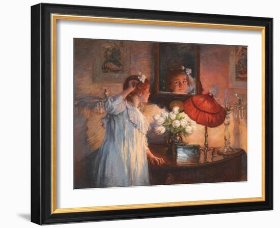 The Mirror - Albert Chevallier Tayler (1862-1925). Oil on Canvas, 1914. Dimension : 101,5X127 Cm Pr-Albert Chevallier Tayler-Framed Giclee Print