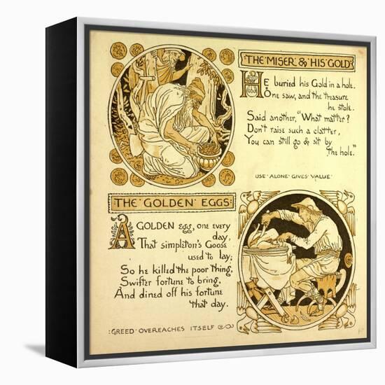 The Miser and His Gold the Golden Eggs-null-Framed Premier Image Canvas