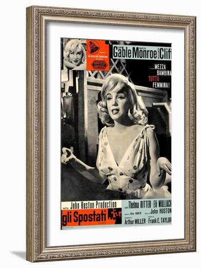 The Misfits, (aka Gli Spostati), Italian Poster, Marilyn Monroe, 1961-null-Framed Premium Giclee Print