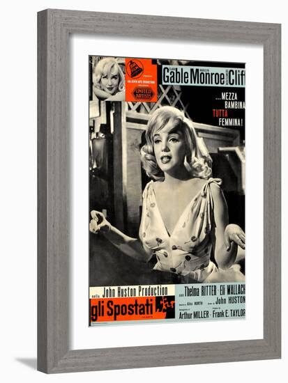 The Misfits, (aka Gli Spostati), Italian Poster, Marilyn Monroe, 1961-null-Framed Premium Giclee Print