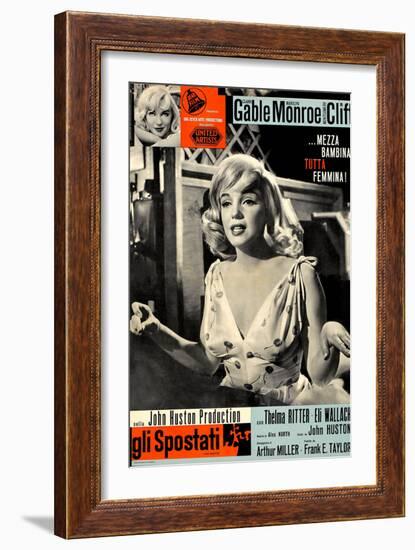 The Misfits, (aka Gli Spostati), Italian Poster, Marilyn Monroe, 1961-null-Framed Premium Giclee Print