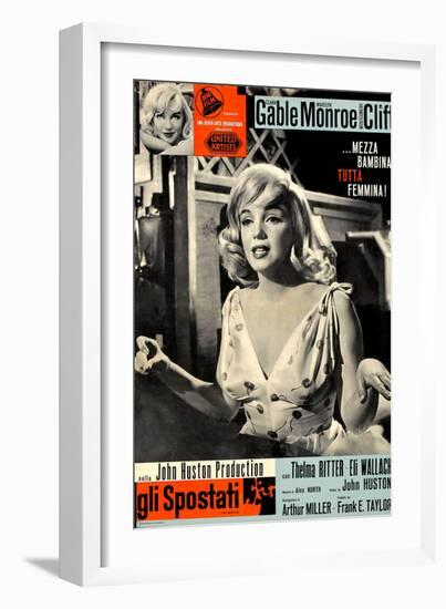 The Misfits, (aka Gli Spostati), Italian Poster, Marilyn Monroe, 1961-null-Framed Premium Giclee Print