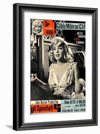 The Misfits, (aka Gli Spostati), Italian Poster, Marilyn Monroe, 1961-null-Framed Premium Giclee Print