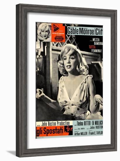 The Misfits, (aka Gli Spostati), Italian Poster, Marilyn Monroe, 1961--Framed Art Print