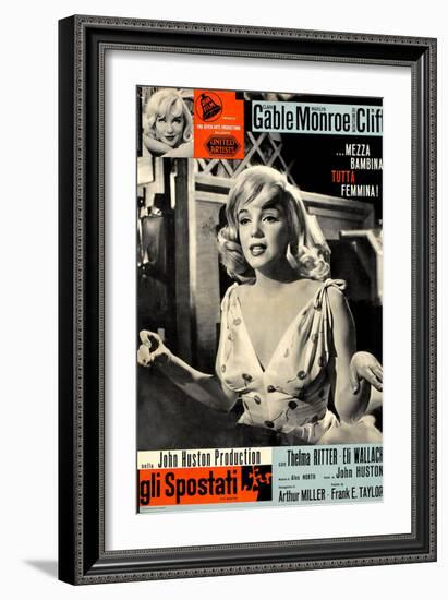 The Misfits, (aka Gli Spostati), Italian Poster, Marilyn Monroe, 1961-null-Framed Art Print