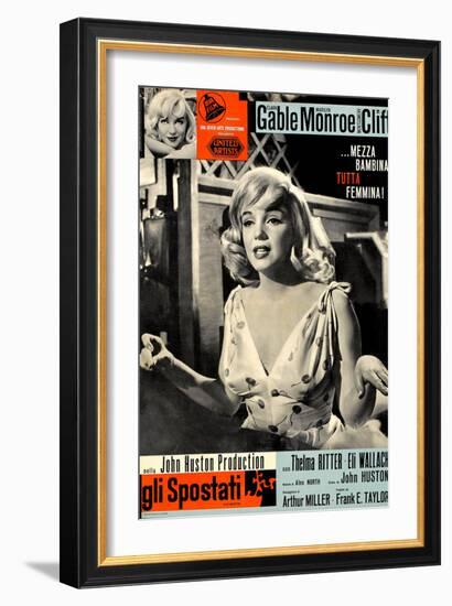 The Misfits, (aka Gli Spostati), Italian Poster, Marilyn Monroe, 1961-null-Framed Art Print