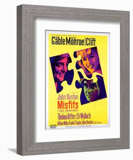 The Misfits, French Movie Poster, 1961-null-Framed Art Print