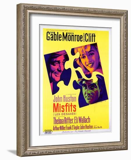 The Misfits, French Movie Poster, 1961-null-Framed Art Print