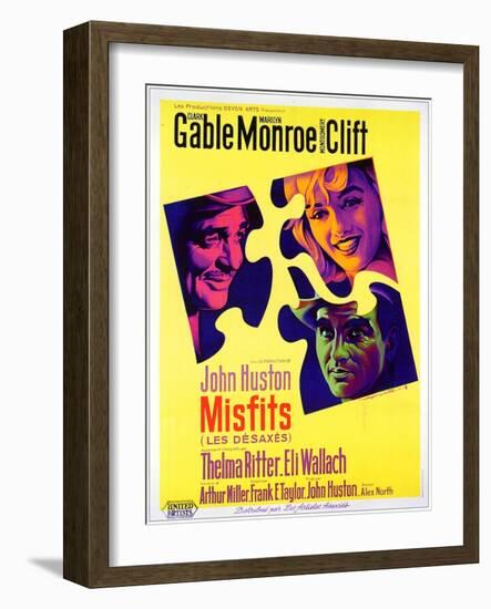 The Misfits, French Movie Poster, 1961-null-Framed Art Print