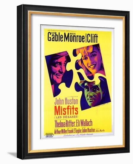 The Misfits, French Movie Poster, 1961-null-Framed Art Print