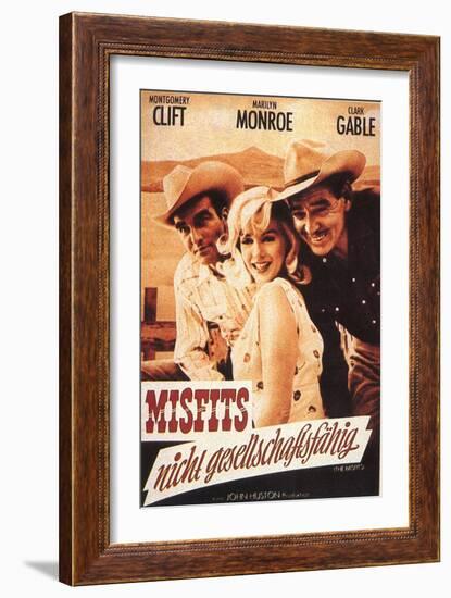 The Misfits, German Movie Poster, 1961-null-Framed Art Print