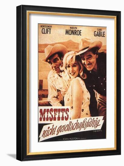 The Misfits, German Movie Poster, 1961-null-Framed Art Print