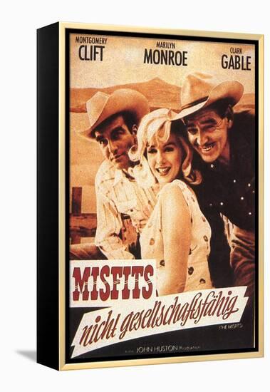 The Misfits, German Movie Poster, 1961-null-Framed Stretched Canvas