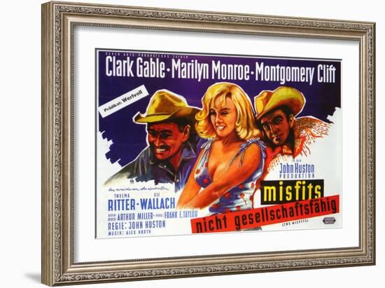 The Misfits, German Movie Poster, 1961-null-Framed Art Print