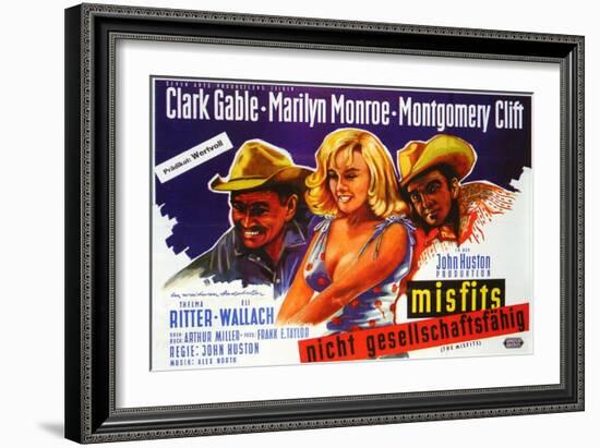 The Misfits, German Movie Poster, 1961-null-Framed Art Print