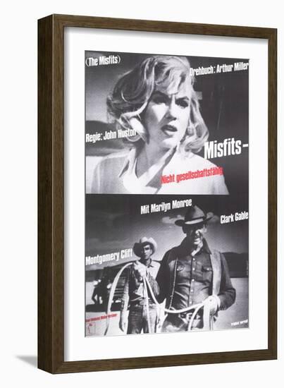 The Misfits, German Movie Poster, 1961-null-Framed Art Print