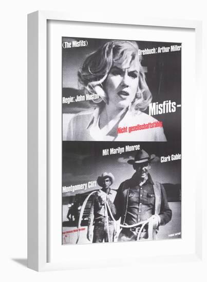 The Misfits, German Movie Poster, 1961-null-Framed Art Print