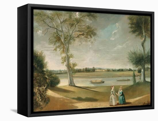The Misses Garrick by the Thames at Hampton, 1762-Johann Zoffany-Framed Premier Image Canvas