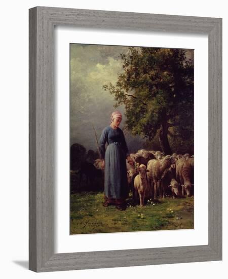 The Missing Flock-Charles Emile Jacque-Framed Giclee Print