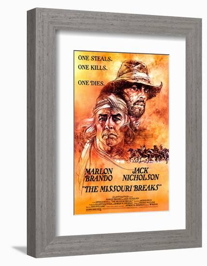 The Missouri Breaks, Marlon Brando, Jack Nicholson, 1976-null-Framed Photo