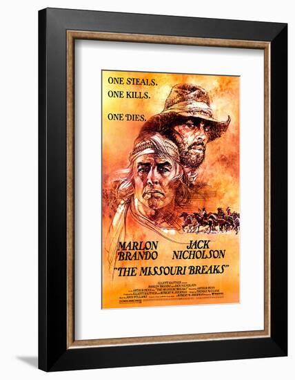 The Missouri Breaks, Marlon Brando, Jack Nicholson, 1976-null-Framed Photo