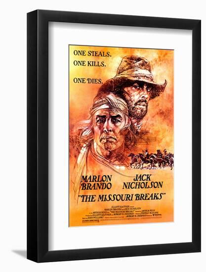 The Missouri Breaks, Marlon Brando, Jack Nicholson, 1976-null-Framed Photo