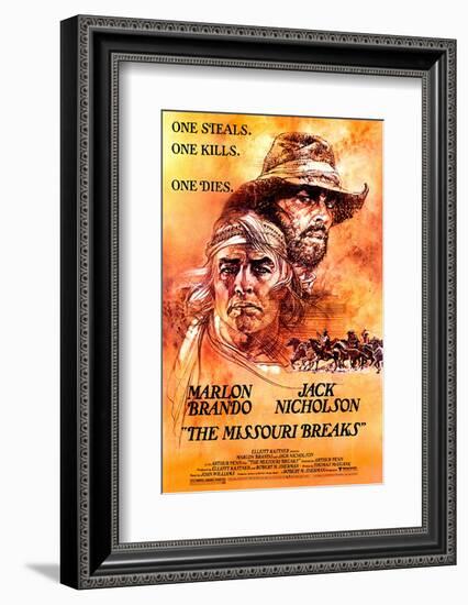 The Missouri Breaks, Marlon Brando, Jack Nicholson, 1976-null-Framed Photo