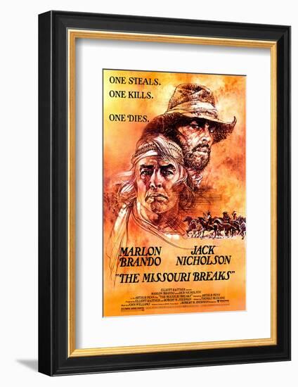 The Missouri Breaks, Marlon Brando, Jack Nicholson, 1976-null-Framed Photo