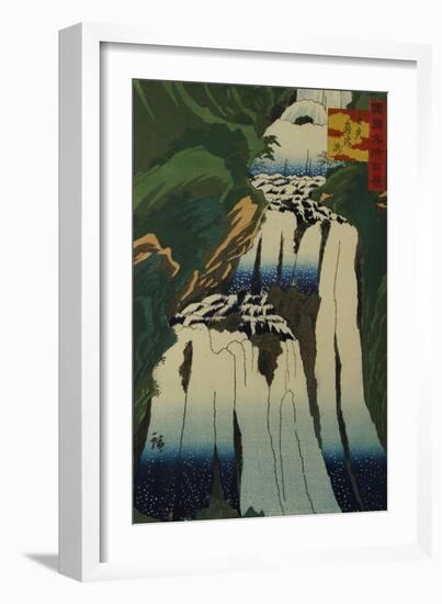 The Mist Spraying Waterfall at Nikko-Ando Hiroshige-Framed Giclee Print