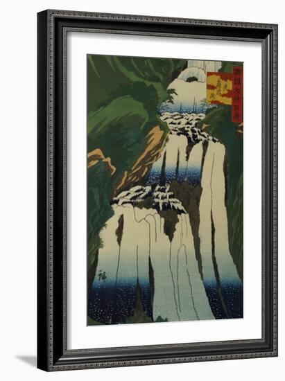 The Mist Spraying Waterfall at Nikko-Ando Hiroshige-Framed Giclee Print