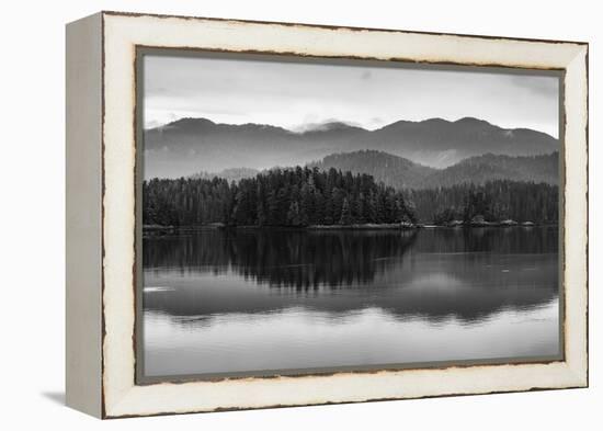 The misty mountains and calm waters of the Tongass National Forest, Southeast Alaska, USA-Mark A Johnson-Framed Premier Image Canvas