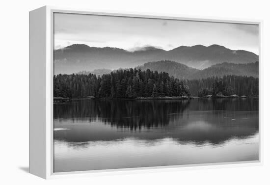 The misty mountains and calm waters of the Tongass National Forest, Southeast Alaska, USA-Mark A Johnson-Framed Premier Image Canvas