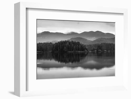 The misty mountains and calm waters of the Tongass National Forest, Southeast Alaska, USA-Mark A Johnson-Framed Photographic Print