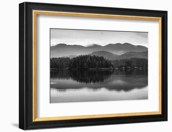 The misty mountains and calm waters of the Tongass National Forest, Southeast Alaska, USA-Mark A Johnson-Framed Photographic Print