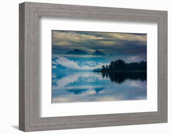 The misty mountains and calm waters of the Tongass National Forest, Southeast Alaska, USA-Mark A Johnson-Framed Photographic Print