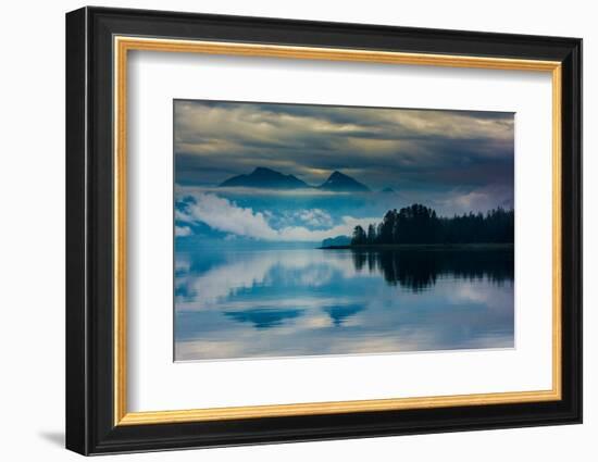 The misty mountains and calm waters of the Tongass National Forest, Southeast Alaska, USA-Mark A Johnson-Framed Photographic Print