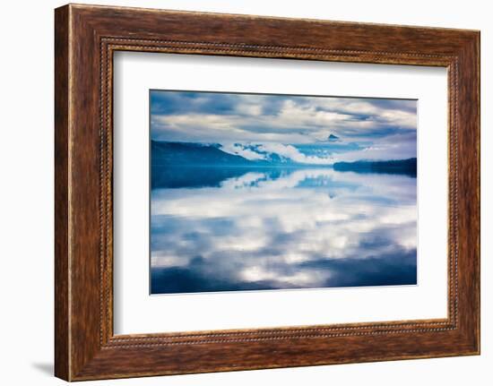 The misty mountains and calm waters of the Tongass National Forest, Southeast Alaska, USA-Mark A Johnson-Framed Photographic Print